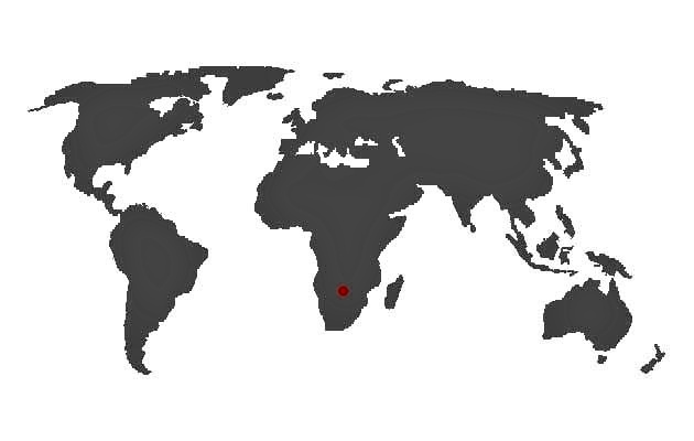 Agapornis nigrigenis - mapa vyskytu
